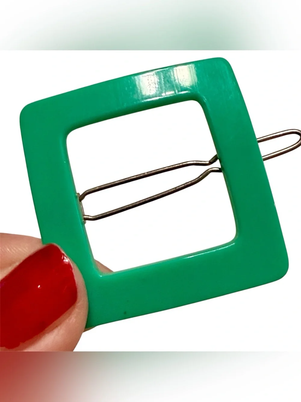 1960’s Mod French Square Battette in Kelly Green, 1.5” , Deadstock Unworn